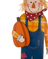 Glitzhome 36" Fall Metal Scarecrow Yard Stake or Standing or Hanging Sign