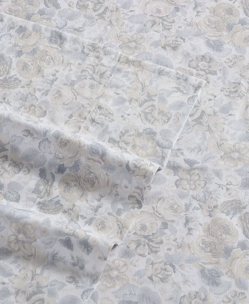 Laura Ashley Quartet Cotton Sateen 4 Piece Sheet Set, Queen
