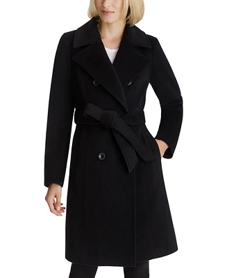 Anne Klein Double-Breasted Belted Coat
