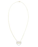 Macy's Diamond Accent Gold-plated Mom Heart Pendant Necklace