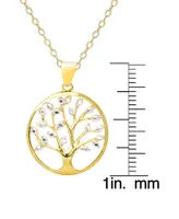 Macy's Diamond Accent Gold-plated Tree of Life Pendant Necklace