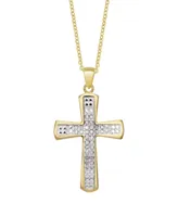 Macy's Diamond Accent Gold-plated Cross Pendant Necklace