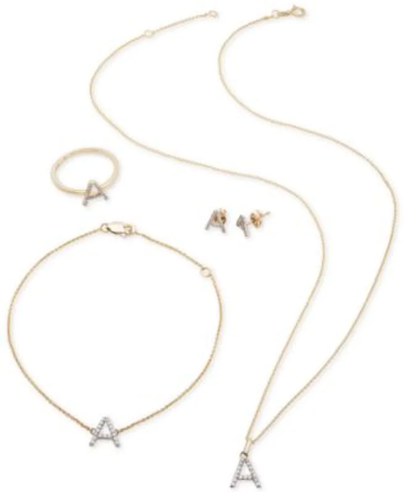 Diamond Initial Jewelry Collection In 14k Gold