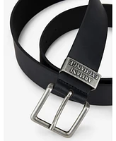 A|X Armani Exchange Ax Bold Buckle Logo Leather Belt