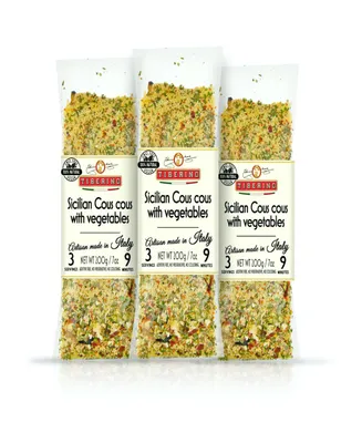 Tiberino One Pot Dish - Sicilian Cous Cous with Mixed Vegetables - 7oz 200 Grams, Pack of 3
