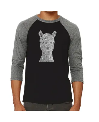 La Pop Art Alpaca Men's Raglan Word T-shirt
