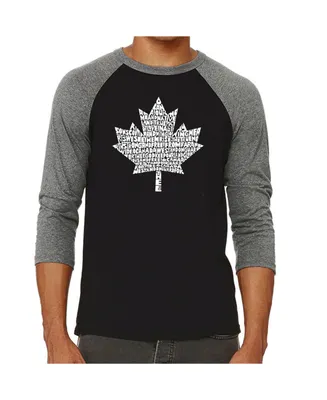 La Pop Art Canadian National Anthem Men's Raglan Word T-shirt