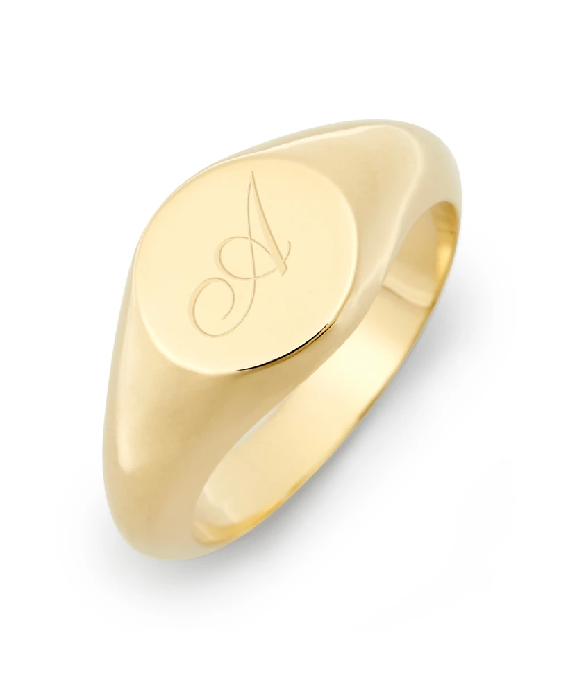 brook & york Claire Petite Initial Signet Gold-Plated Ring