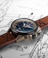 Avi-8 Men's Hawker Harrier Ii Brown Genuine Leather Strap Watch, 45mm