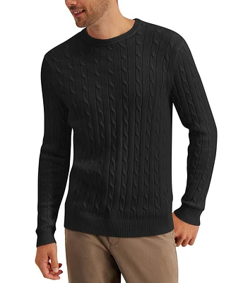 Club Room Men's Cable-Knit Cotton Sweater, Created for Macy's