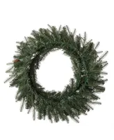 Glitzhome Pre-Lit Greenery Pine Cone Christmas Wreath with Warm Led Light