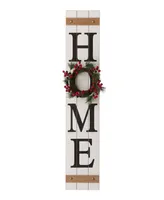 Glitzhome Wooden "Home" Floral Porch Sign, Set of 4