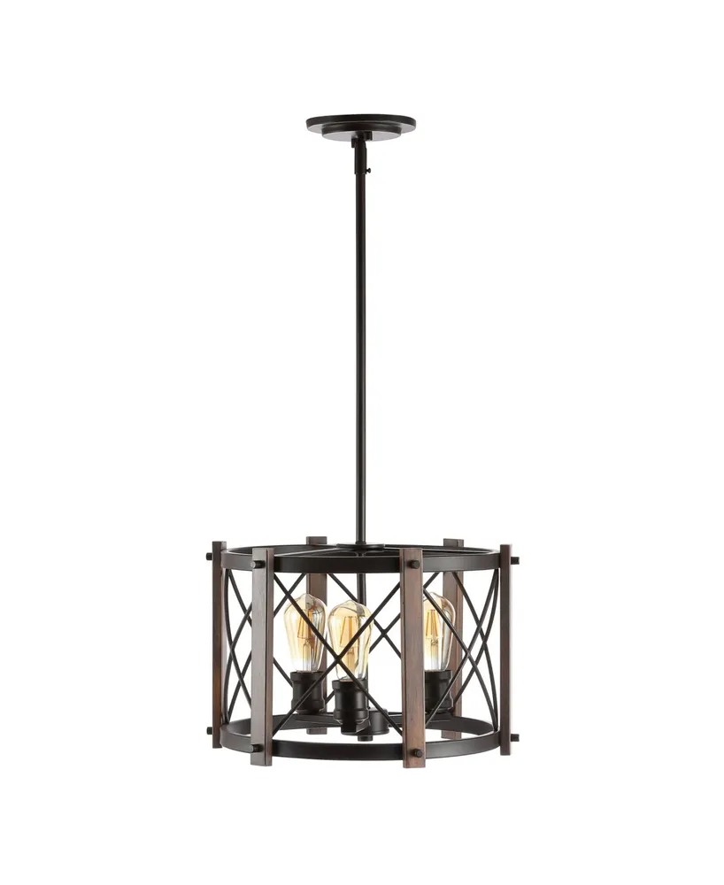 Jonathan Y Ferme 3-Light Adjustable Rustic Farmhouse Led Pendant