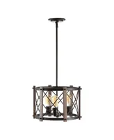 Jonathan Y Ferme 3-Light Adjustable Rustic Farmhouse Led Pendant