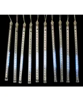 Northlight Transparent Dripping Icicle Snowfall Christmas Light Tubes-Clear Wire, Set of 10
