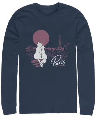 Fifth Sun Aristocats Together in Paris Men's Long Sleeve Crew Neck T-shirt