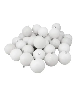 Northlight 32 Count Winter-Finish Shatterproof Christmas Ball Ornaments