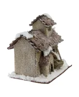 Northlight and Beige Two Story Snowy Cabin Christmas Table top Decor