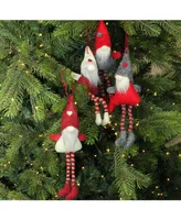 Northlight Plush Gnome Christmas Ornaments