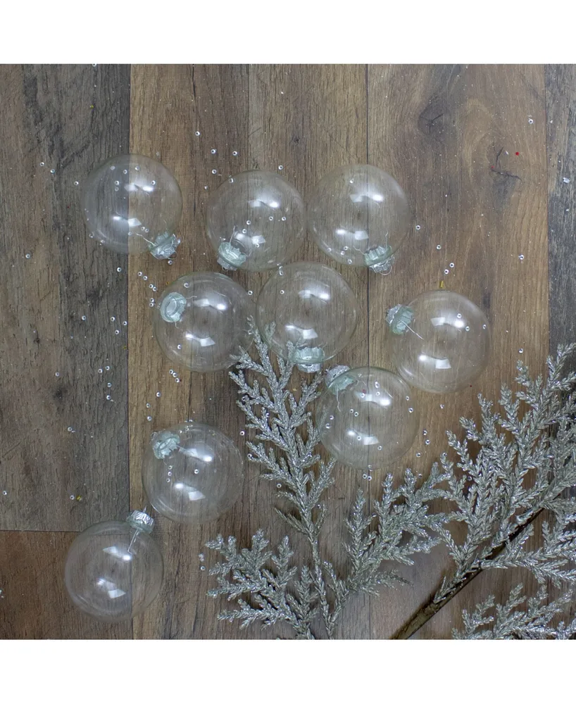 Northlight 9 Count Clear Shiny Glass Christmas Ball Ornaments