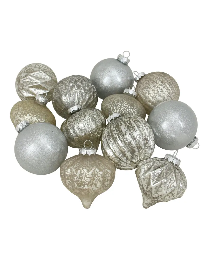 Northlight Champagne Shatterproof 3-Finish Christmas Ornaments