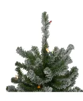 Northlight Pre-Lit Flocked Alpine Artificial Christmas Trees, Set of 3