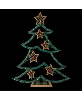 Northlight Lighted Christmas Tree with Stars Window Silhouette