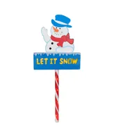 Northlight Pre-Lit Snowman Let It Snow Christmas Lawn Stake