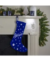 Northlight Led Stocking "Believe" with Snowflakes