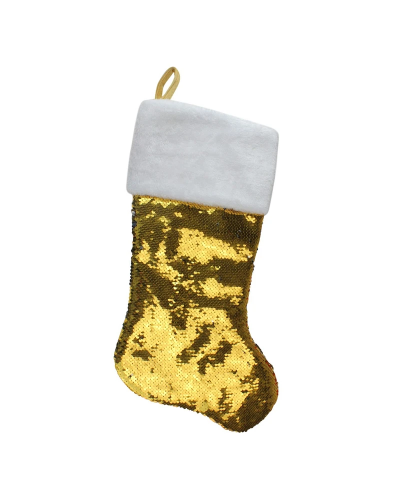 Northlight Reversible Sequined Christmas Stocking