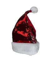 Northlight Reversible Sequined Christmas Santa Hat with Faux Fur Cuff