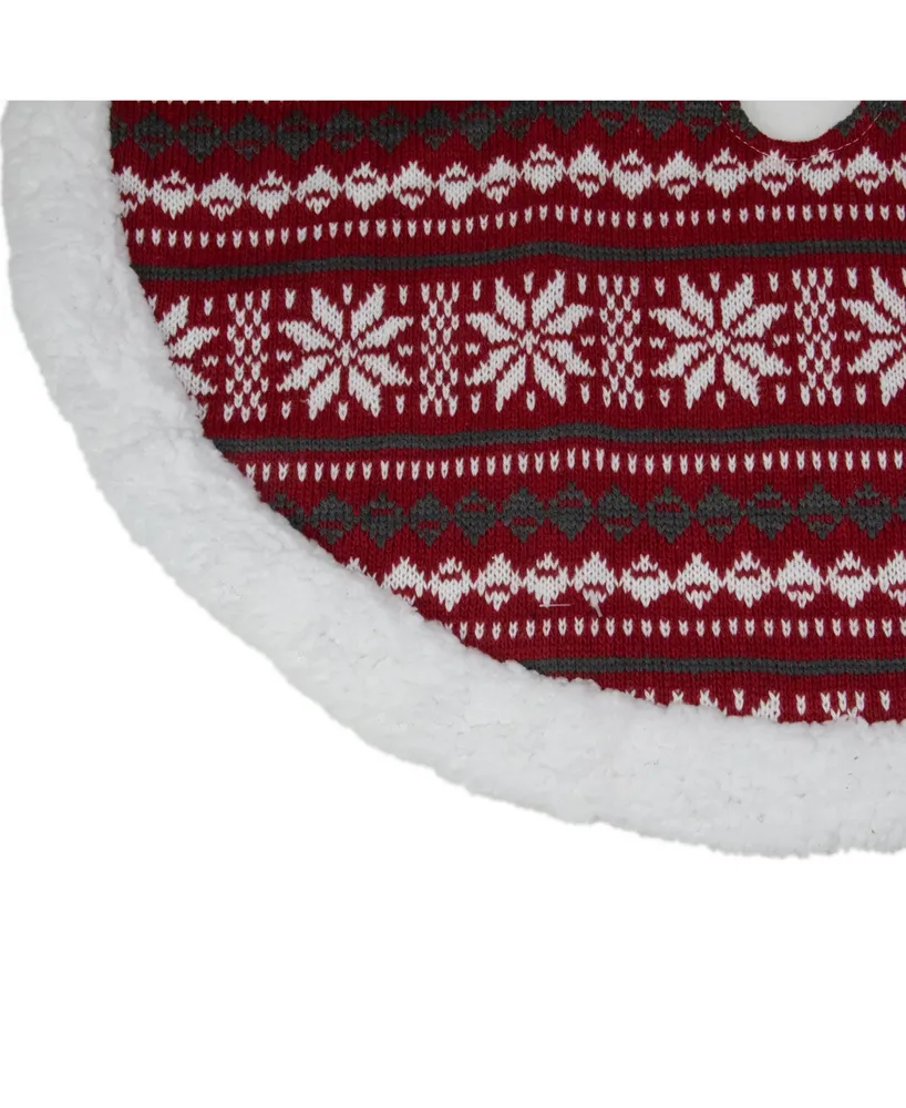 Northlight Snowflakes Lodge Mini Christmas Tree Skirt with Sherpa Trim