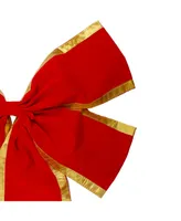 Northlight 4-Loop Velveteen Christmas Bow with Trim