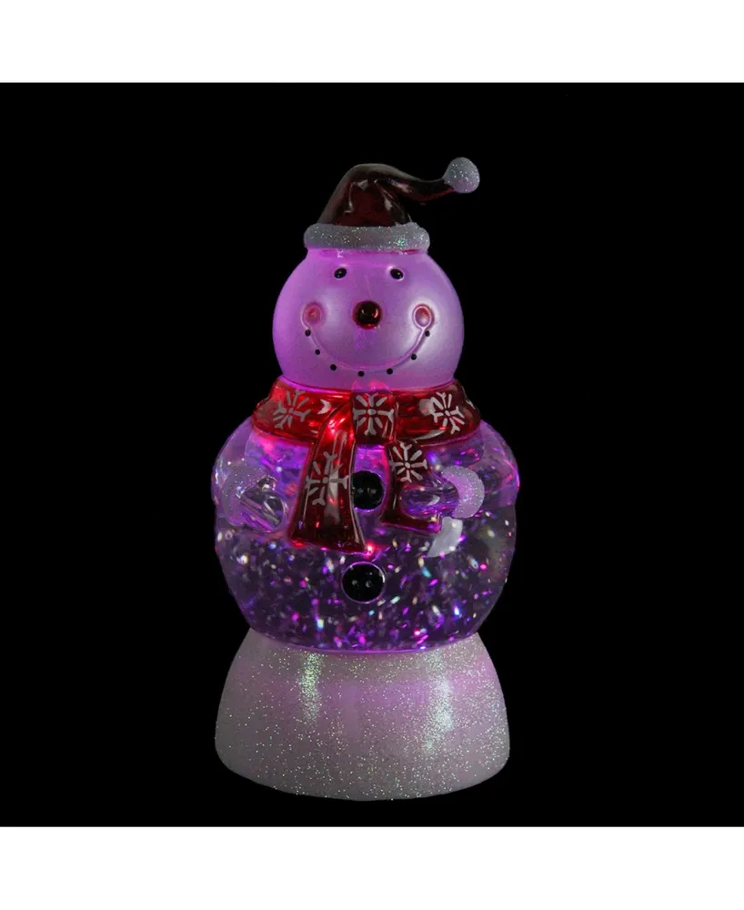 Northlight Led Lighted Colour-Changing Snowman with Santa Hat Snow Globe Christmas Figure