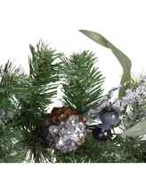 Northlight Unlit Mixed Pine and Blueberries with Ice Twigs Artificial Christmas Garland