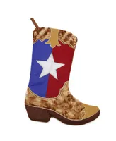 Northlight Shadow Velveteen Texas Flag Cowboy Boot Christmas Stocking