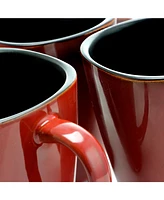 Elama Harland 14 Ounce 6 Piece Luxe and Large Stoneware Dinner Mugs