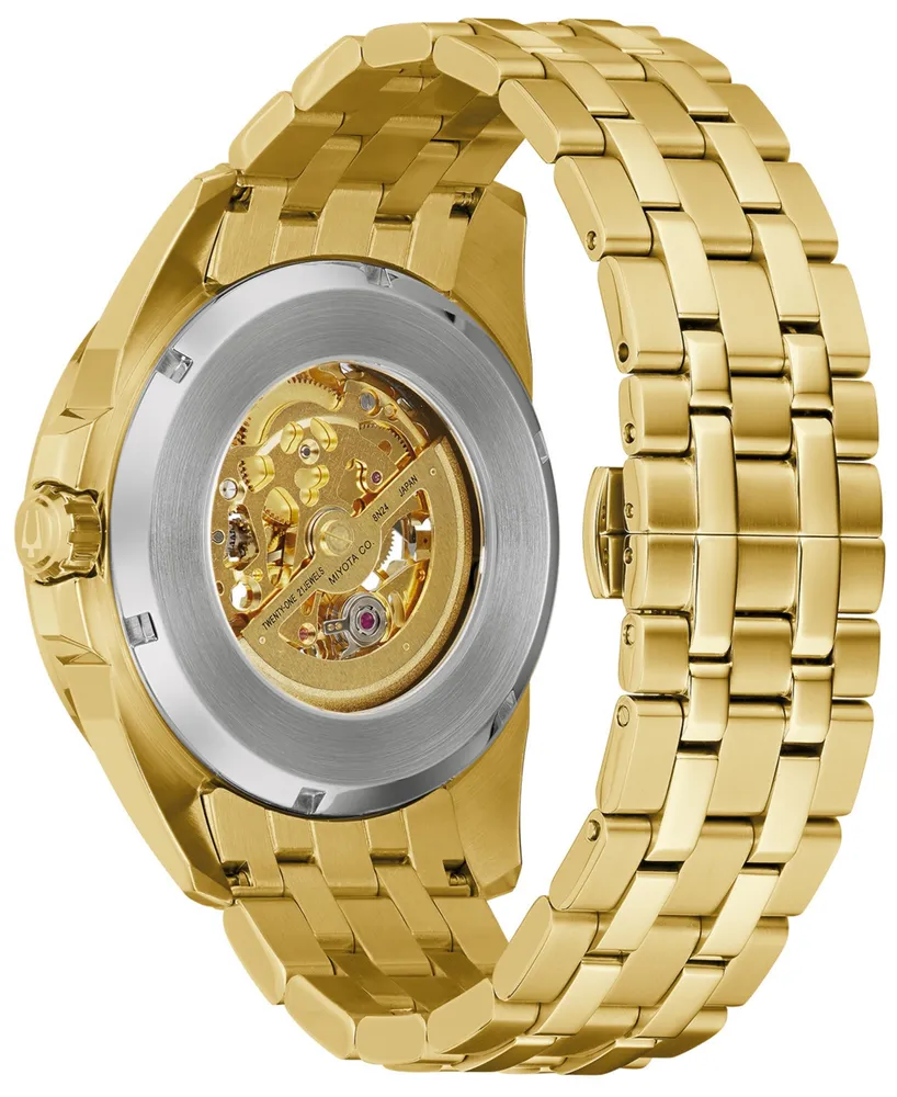 Bulova Men's Automatic Classic Sutton Gold-Tone Stainless Steel Bracelet Watch 46mm - Gold