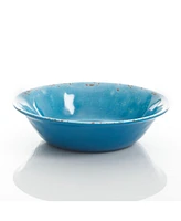 Studio California Mauna 12 Piece Crackle Decal Melamine Dinnerware Set