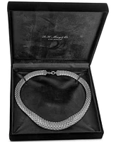 Italian Gold Wide Mesh Graduated 18" Statement Necklace 14k Yellow (Also White Gold)