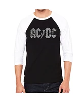 La Pop Art Men's Raglan Ac/Dc Word T-shirt