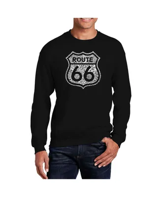 La Pop Art Men's Word Get Your Kicks On Route 66 Crewneck Sweatshirt