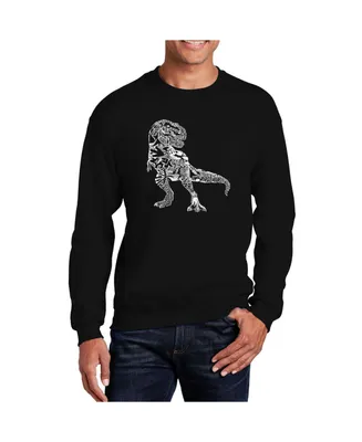 La Pop Art Men's Word Dino Pics Crewneck Sweatshirt