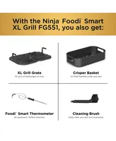 Ninja Foodi Smart Xl 6-in-1 Indoor Grill with 4-Quart Air Fryer, Roast, Bake, Dehydrate, Broil, and Smart Cook System, FG551