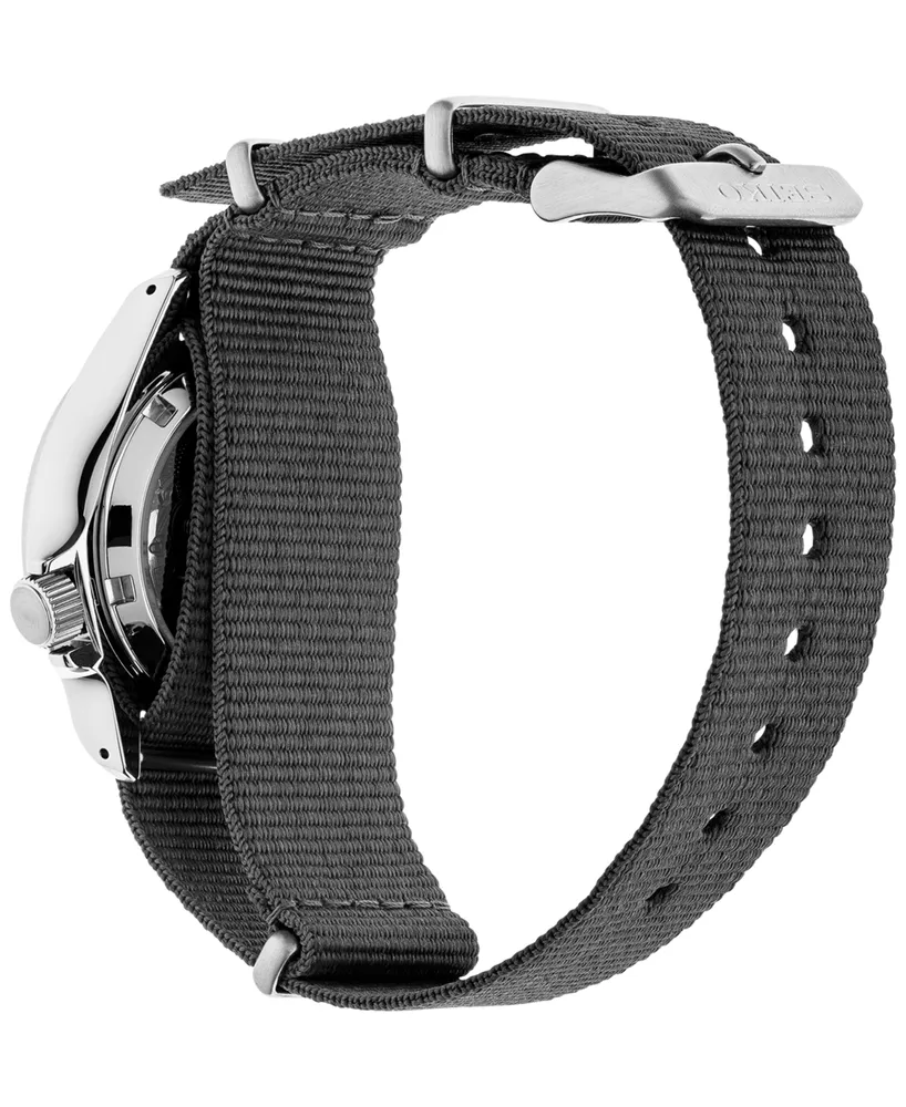 Seiko Men's Automatic 5 Sports Gray Nylon Strap Watch 40mm