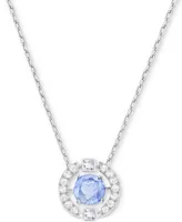 Swarovski Silver-Tone Dancing Crystal Pendant Necklace, 14