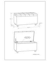 Cosmopolitan Contemporary Rectangle Storage Ottoman