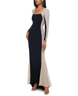 Xscape Petite Embellished Colorblocked Gown