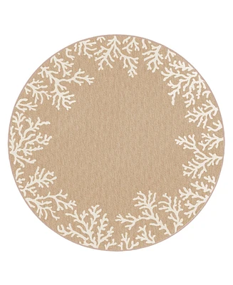 Liora Manne' Carmel Coral Border 7'10" x 7'10" Round Rug