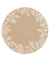 Liora Manne' Carmel Coral Border 7'10" x 7'10" Round Rug